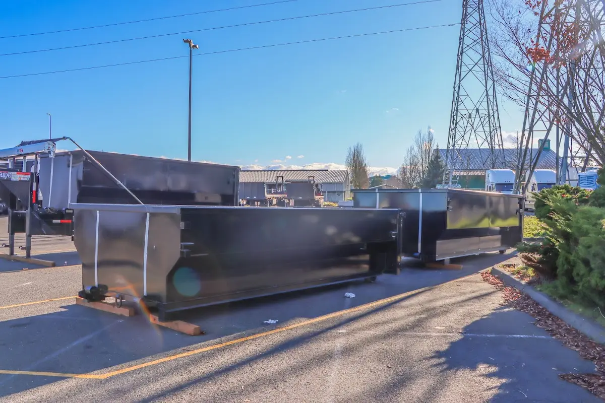Roll-off dumpster ready for waste disposal at job site for 40 Yard Dumpster Rental in Orangetown